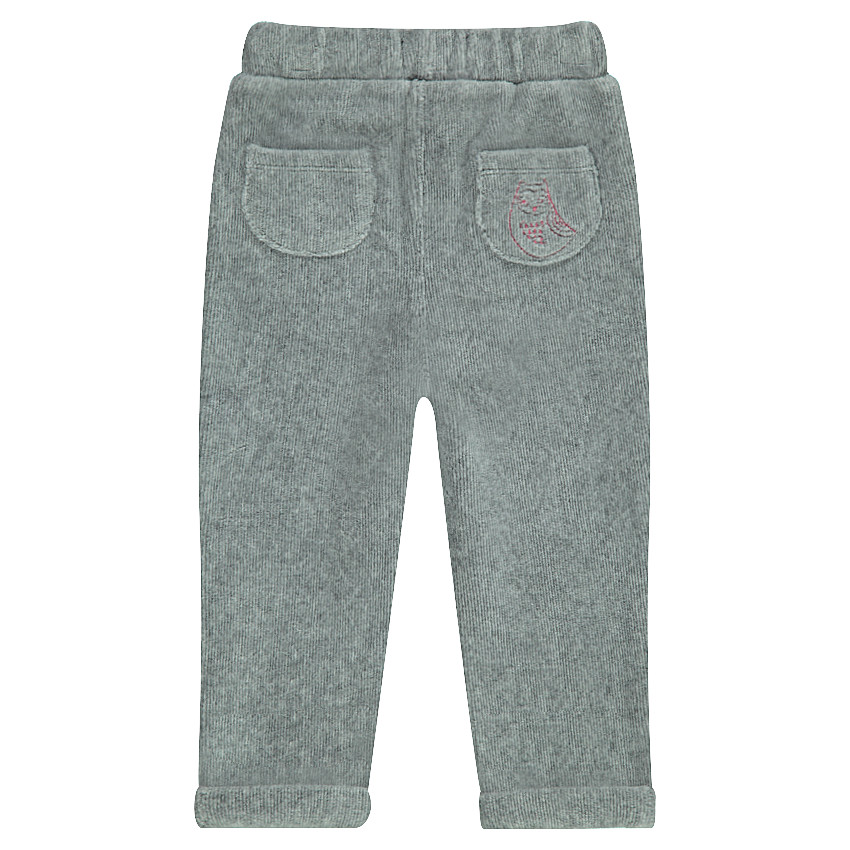 Βελουτέ παντελόνι φόρμας με κεντήματα 