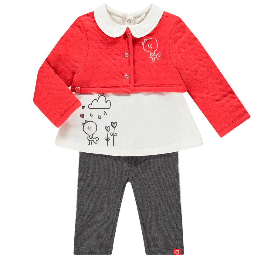 Σετ 3 κομμάτια με σχέδιο πουλί για bebe κορίτσι 