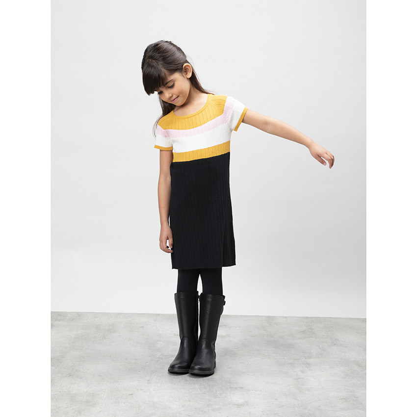 Φόρεμα κοντομάνικο πλεκτό για κορίτσι 