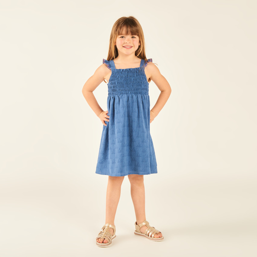 Φόρεμα χωρίς μανίκια με εφέ τζην για κορίτσι. 