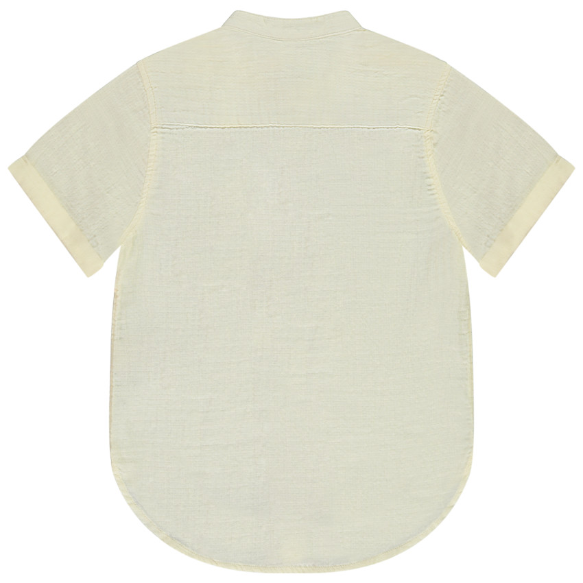 Πουκάμισο κοντομάνικο μονόχρωμο σε tetra για αγόρι 