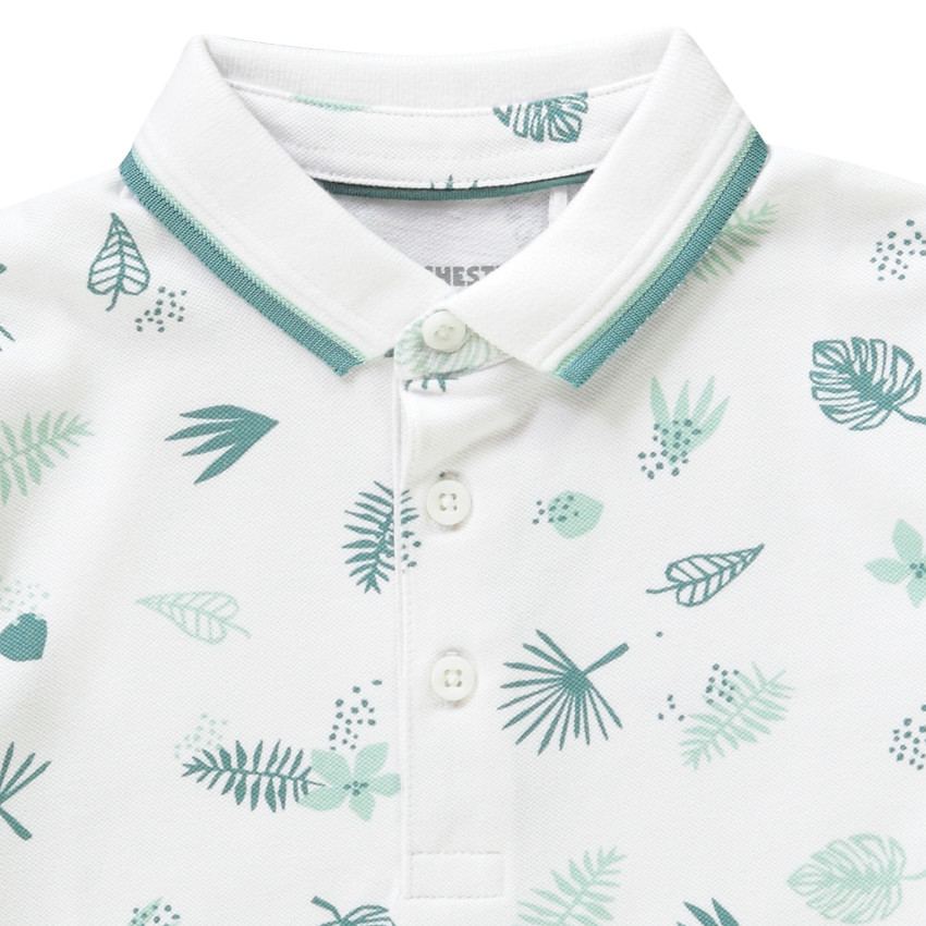 Πόλο κοντομάνικο με print feuillage για αγόρι 