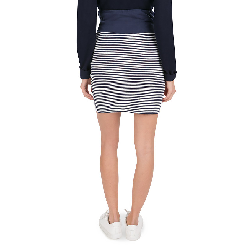 Ριγέ φούστα εγκυμοσύνης με φαδιά φάσα 