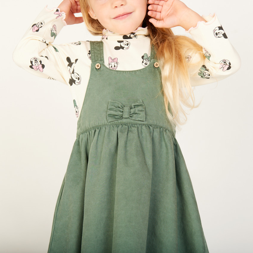 Robe à bretelles croisées et nœud pour bébé fille 