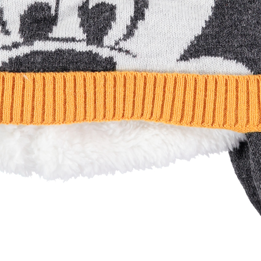 Bonnet Minnie en tricot doublé sherpa 