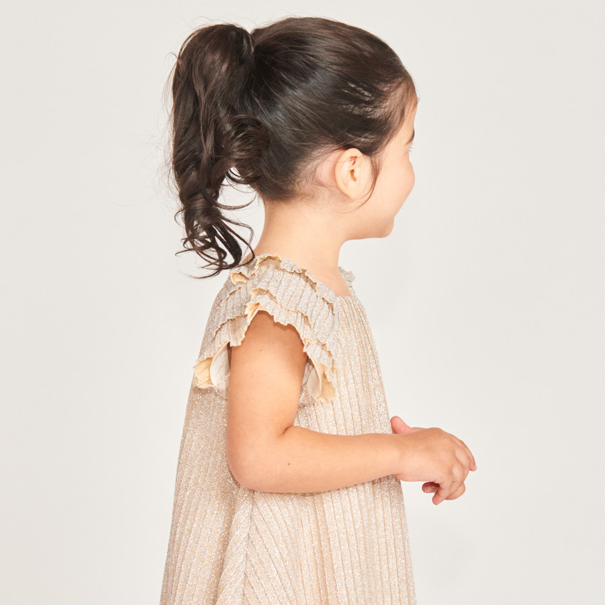 Φόρεμα κοντομάνικο με παγέτες πεταλούδας για κορίτσι μωρό 