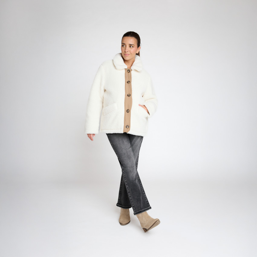 Veste molleton en sherpa moutonné pour femme  