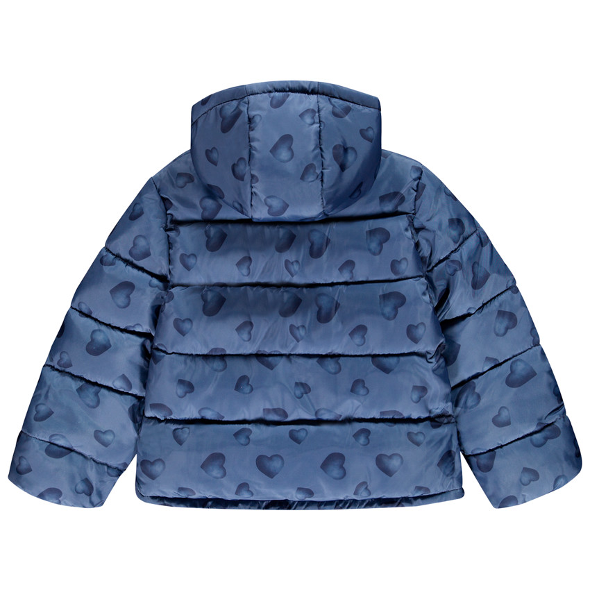 Μπουφάν με κουκούλα με σχέδιο καρδιές για κορίτσι 