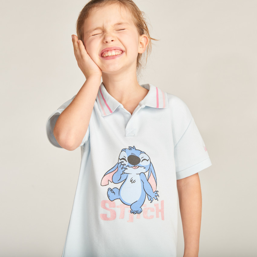 Φόρεμα polo από πλεκτό ύφασμα Stitch Disney για κορίτσι 