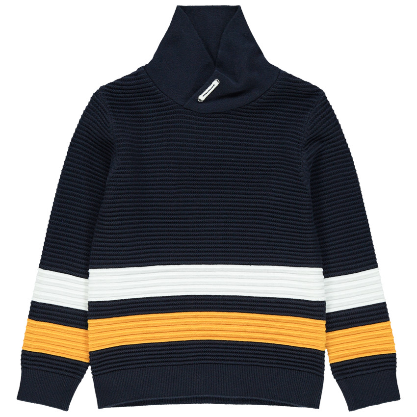 Πουλόβερ με ανάγλυφη πλέξη και κρουαζέ λαιμόκοψη 