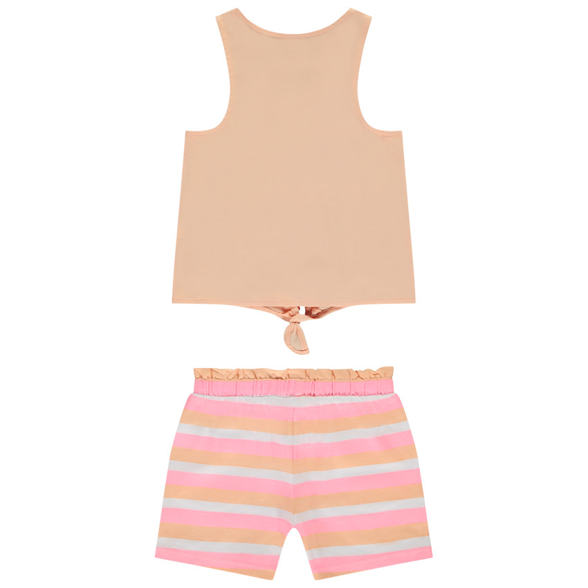 Σετ μπλουζάκι αμάνικο + σορτς φαντεζί Stitch Disney για κορίτσι 