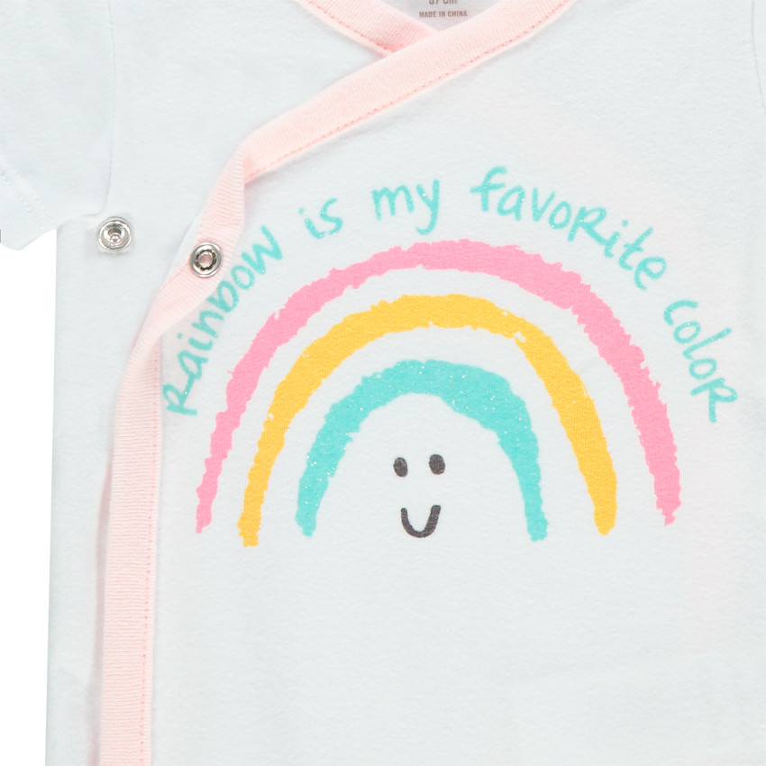 Σετ από 7 bodies κοντομάνικα με οργανικό βαμβάκι με πολύχρωμα σχέδια 