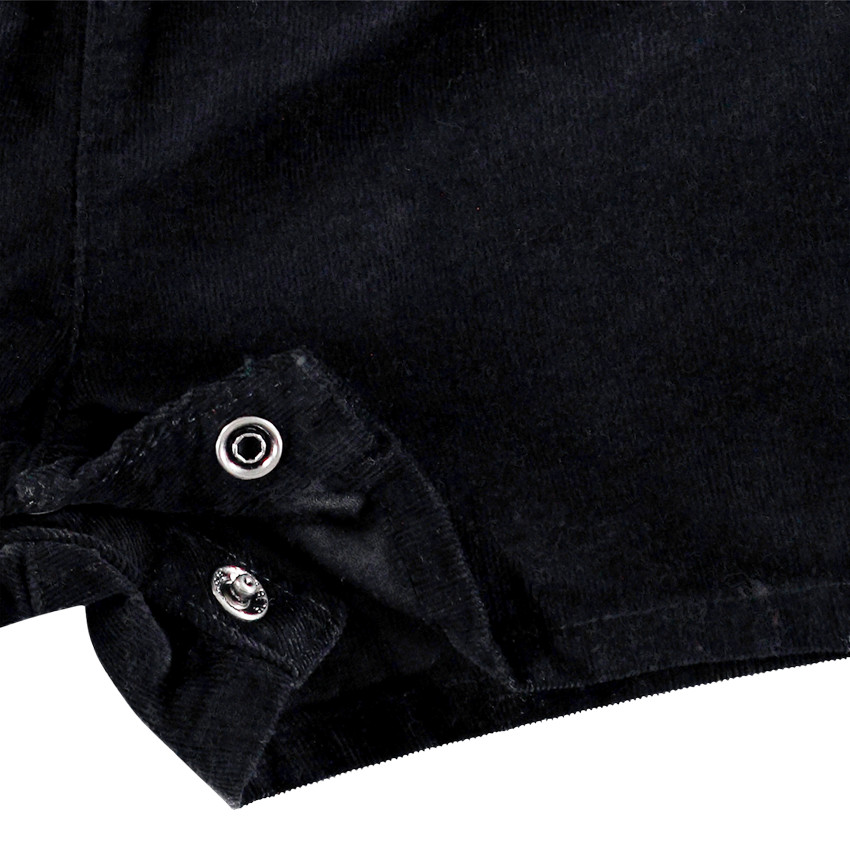 Salopette courte en velours motif lapin 