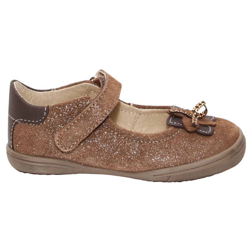 Δερμάτινα παπούτσια με παγιέτες και λουλούδι 