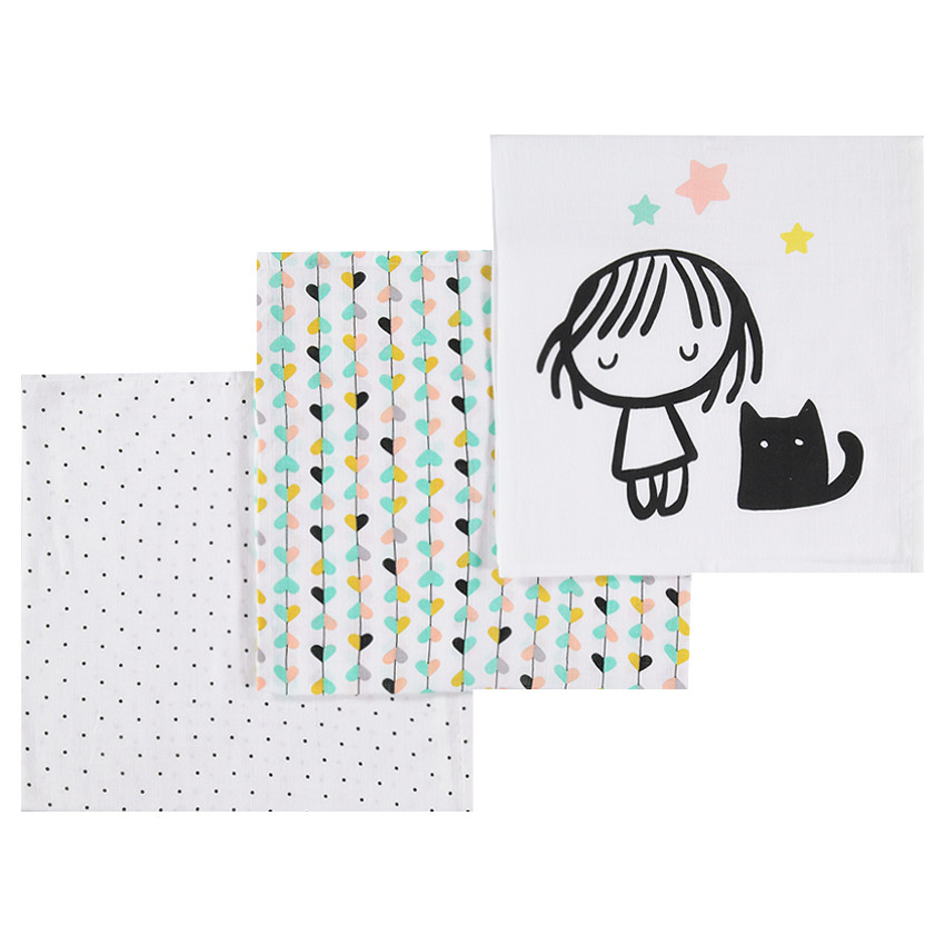 Σετ με 3 βαμβακερές πάνες αγκαλιάς  