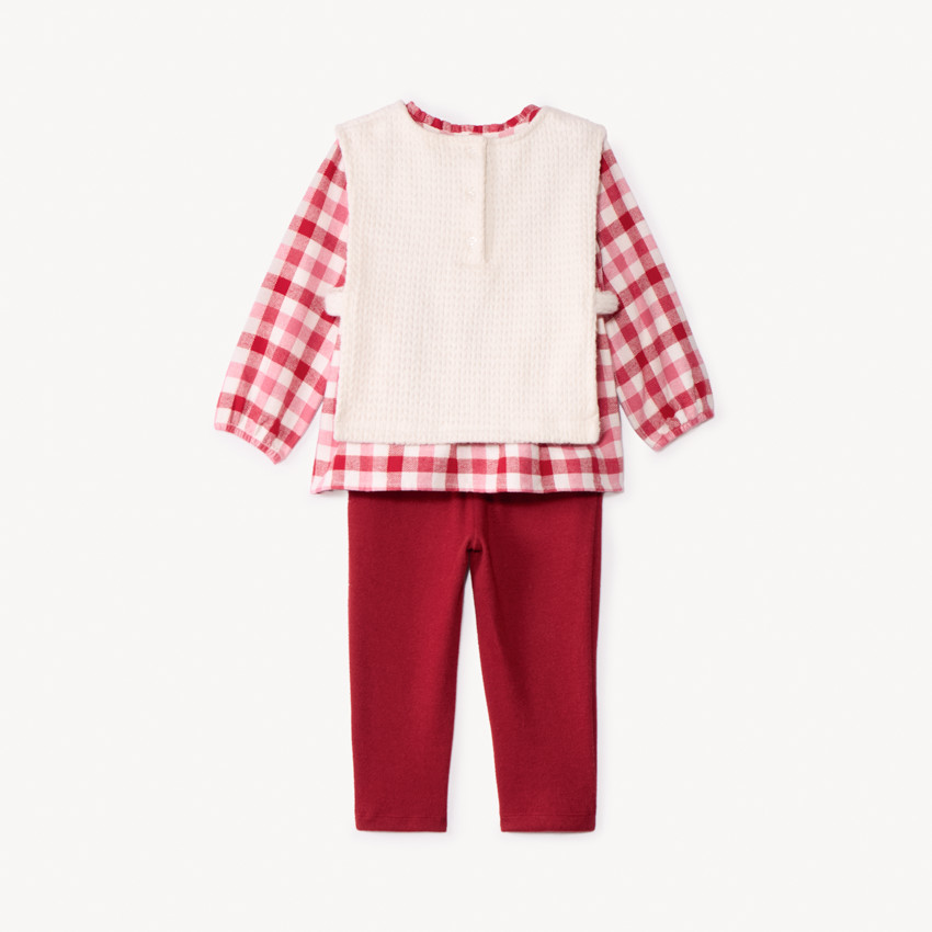 Ensemble 3 pièces avec tunique et pull + pantalon pour bébé fille   
