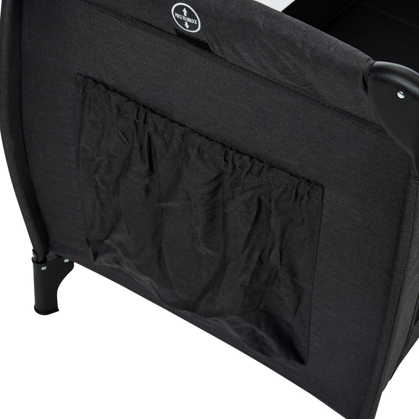 Κρεβάτι ταξιδιού με αξεσουάρ Top All In μαύρο 