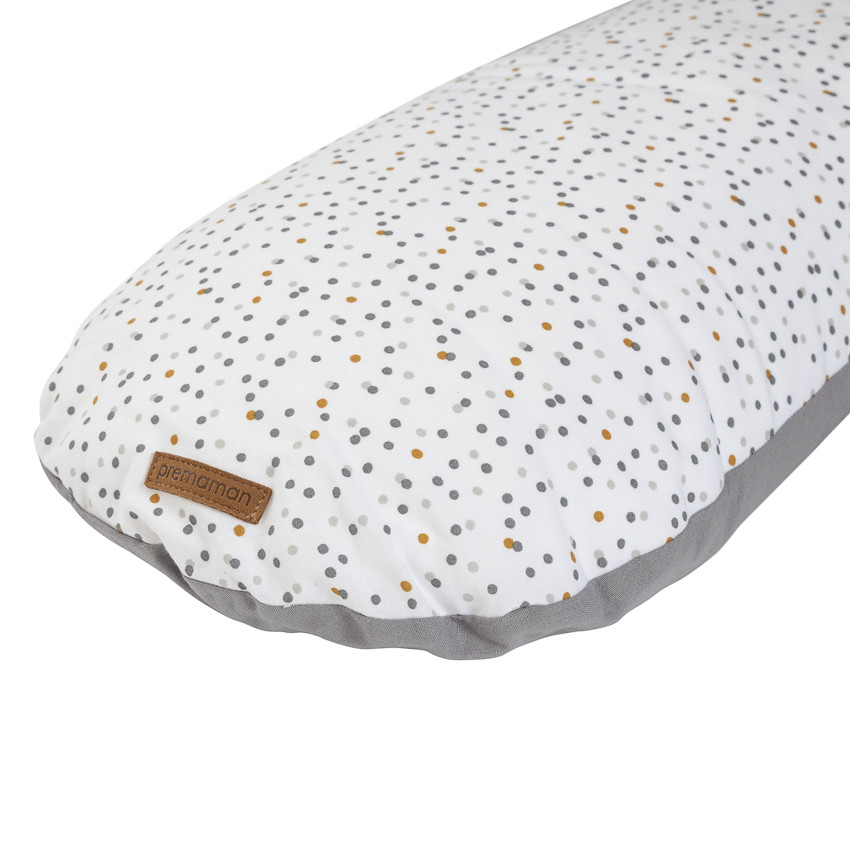 Coussin d'allaitement en microbilles 160cm imprimé Dots 