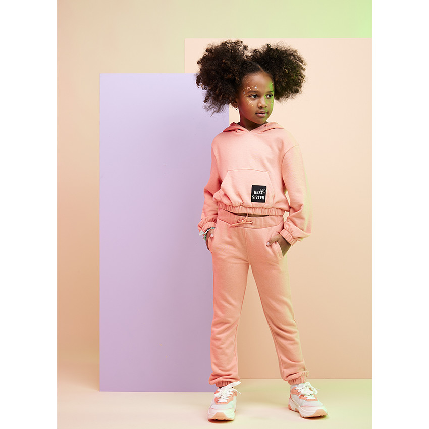 Φούτερ από φούτερ μονόχρωμο για κορίτσι 