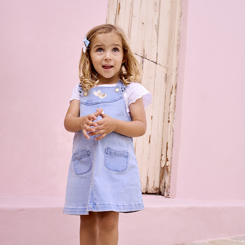 Φόρεμα σαλόπετα με χρυσές καρδιές για μωρό κορίτσι 