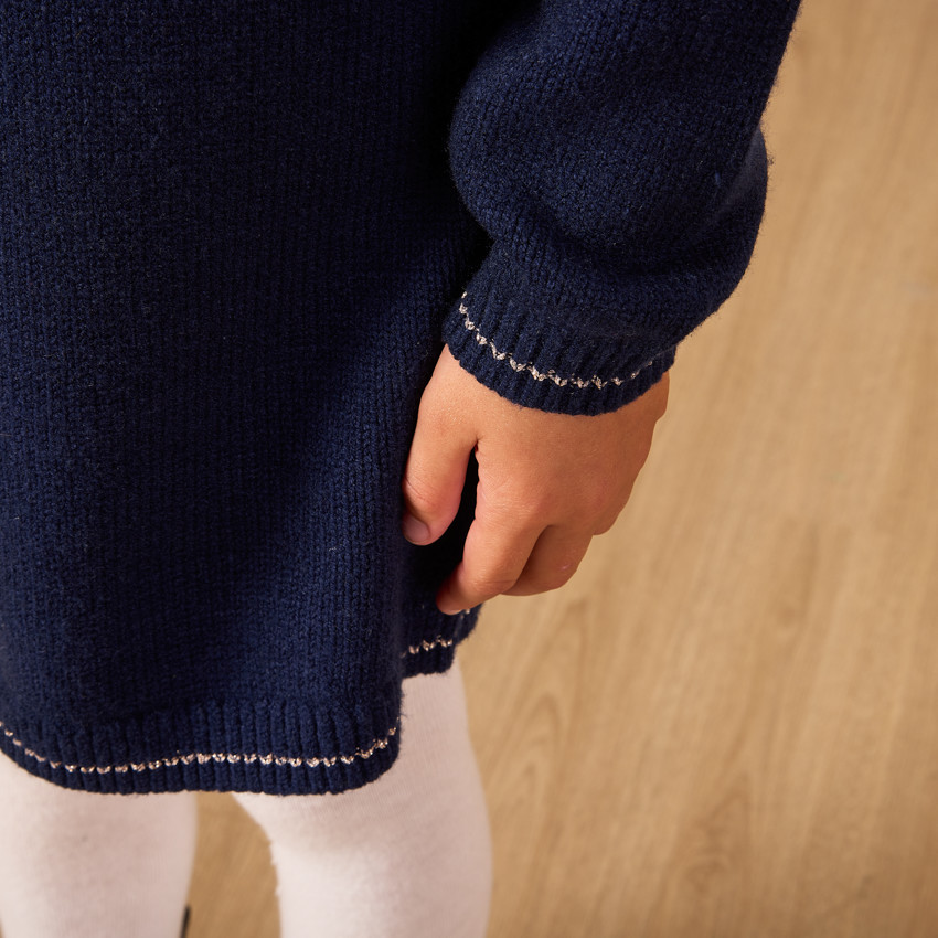 Φόρεμα μακρυμάνικο πλεκτό με lurex για κορίτσι 