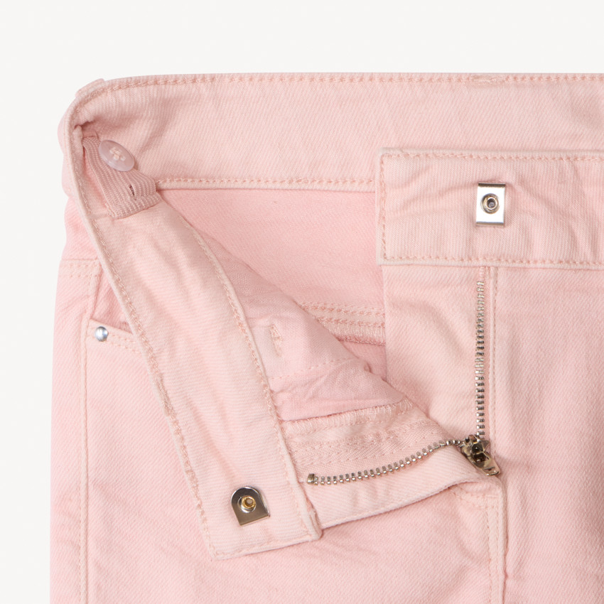 Jean slim μονόχρωμο με τρουκς για κορίτσι 