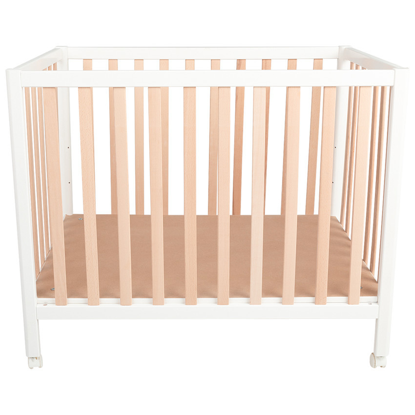 Ξύλινο πάρκο Tommy λευκό ρυθμιζόμενο με ρόδες 