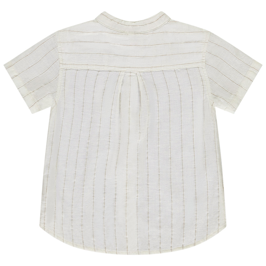 Chemise manches courtes en voile rayée pour bébé garçon 