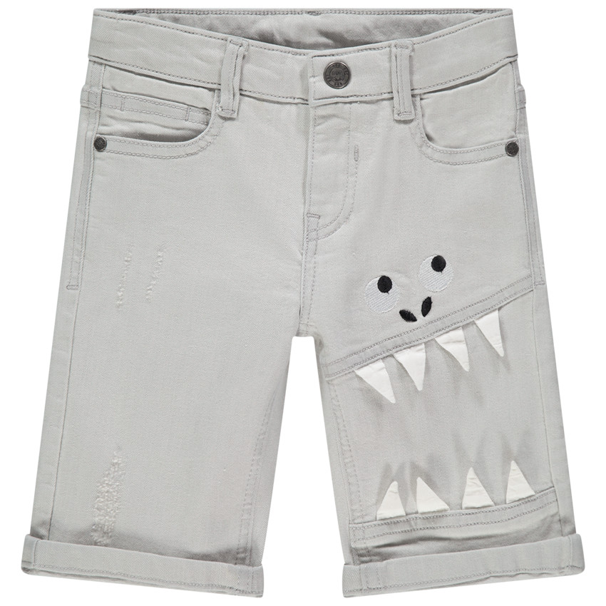 Βερμούδα jean με κροκόδειλο κέντημα 