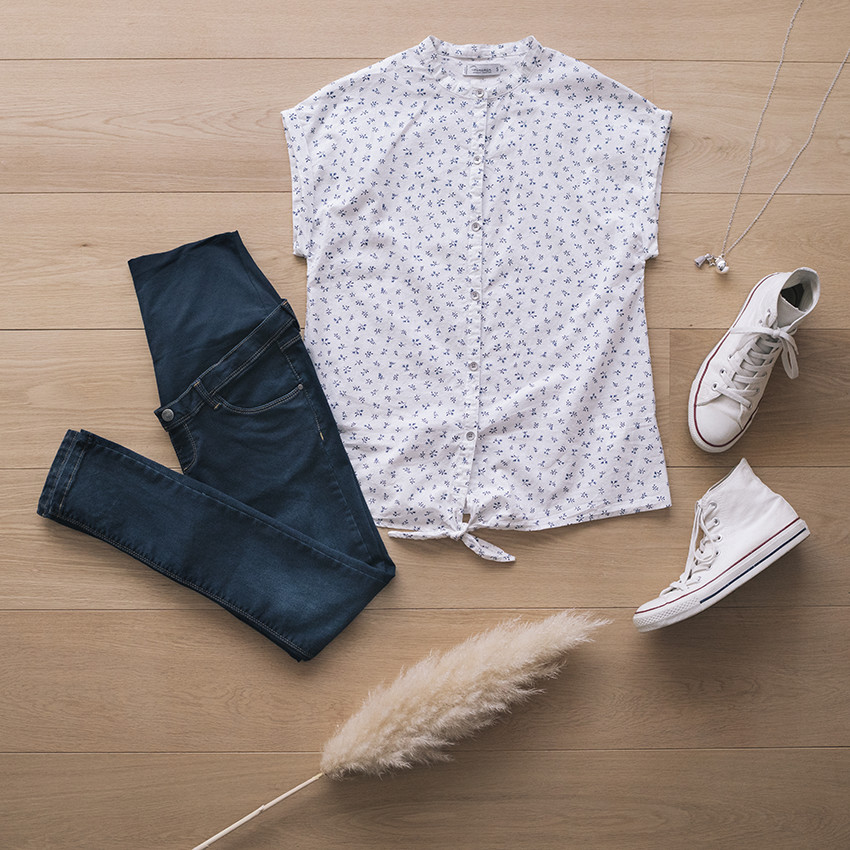 Πουκάμισο αμάνικο εγκυμοσύνης με σχέδιο floral 