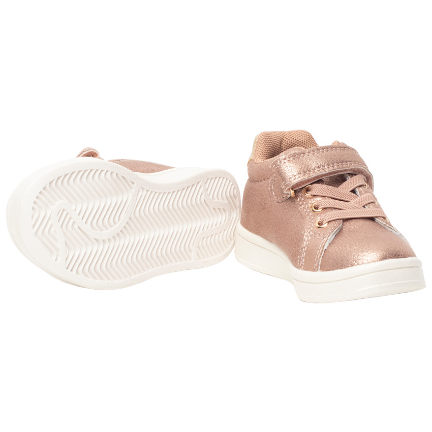 Baskets irisées à lacets et scratch pour fille 