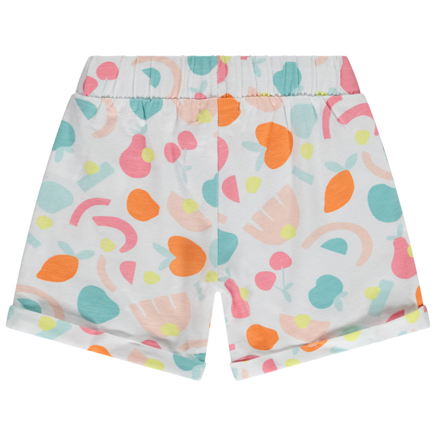 Σετ από 4 σορτς από jersey slub μονόχρωμα και με σχέδια για κορίτσι 