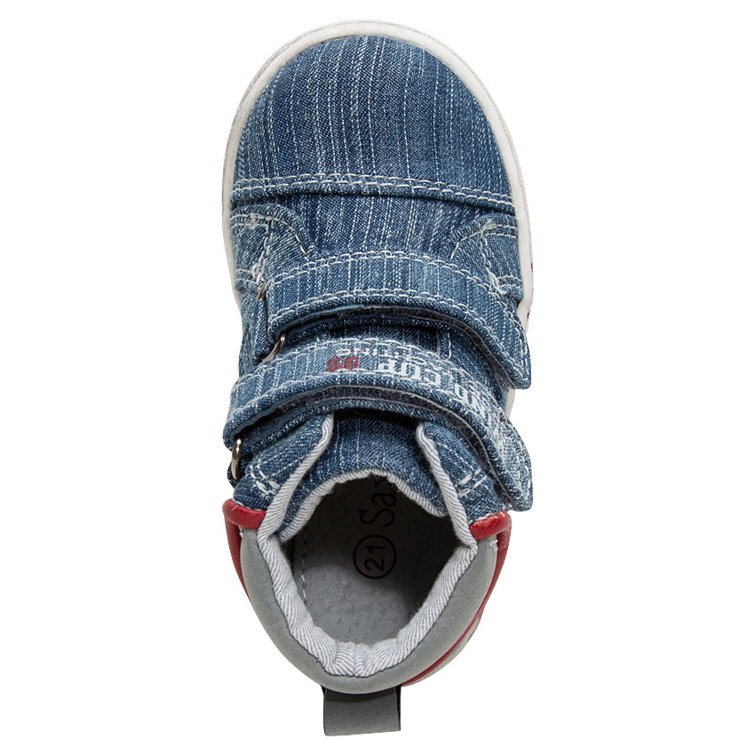 Μποτάκια από ντένιμ με σήμα και βέλκρο 