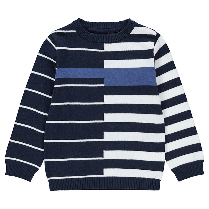 Πλεκτό με ζακάρ ρίγες 