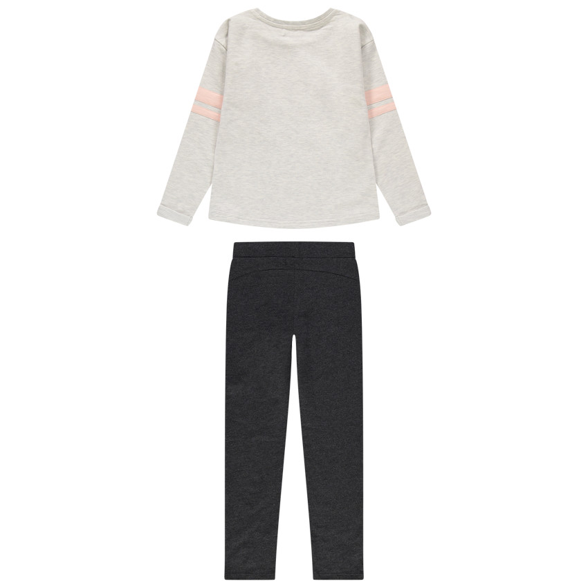 Σετ φόρμας molleton με εκτύπωση γάτας με glitter 