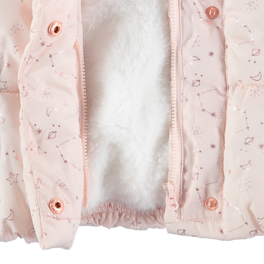 Μπουφάν με κουκούλα εμπριμέ και επένδυση  sherpa  Additional Μπουφάν με κουκούλα εμπριμέ και επένδυση  sherpa