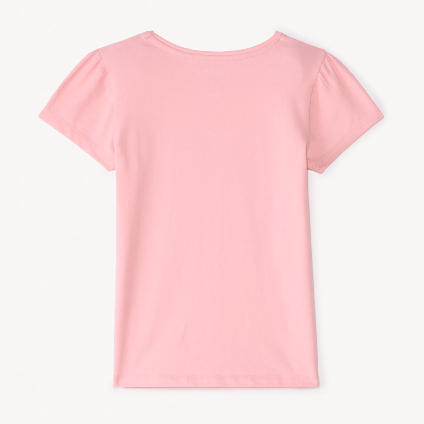 T-shirt με κοντά μανίκια με φαντεζί σχέδιο και glitter για κορίτσι 