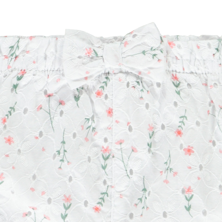 Σορτσάκι από βροδερία αγγλική με σχέδιο λουλούδια για μωρό κορίτσι 