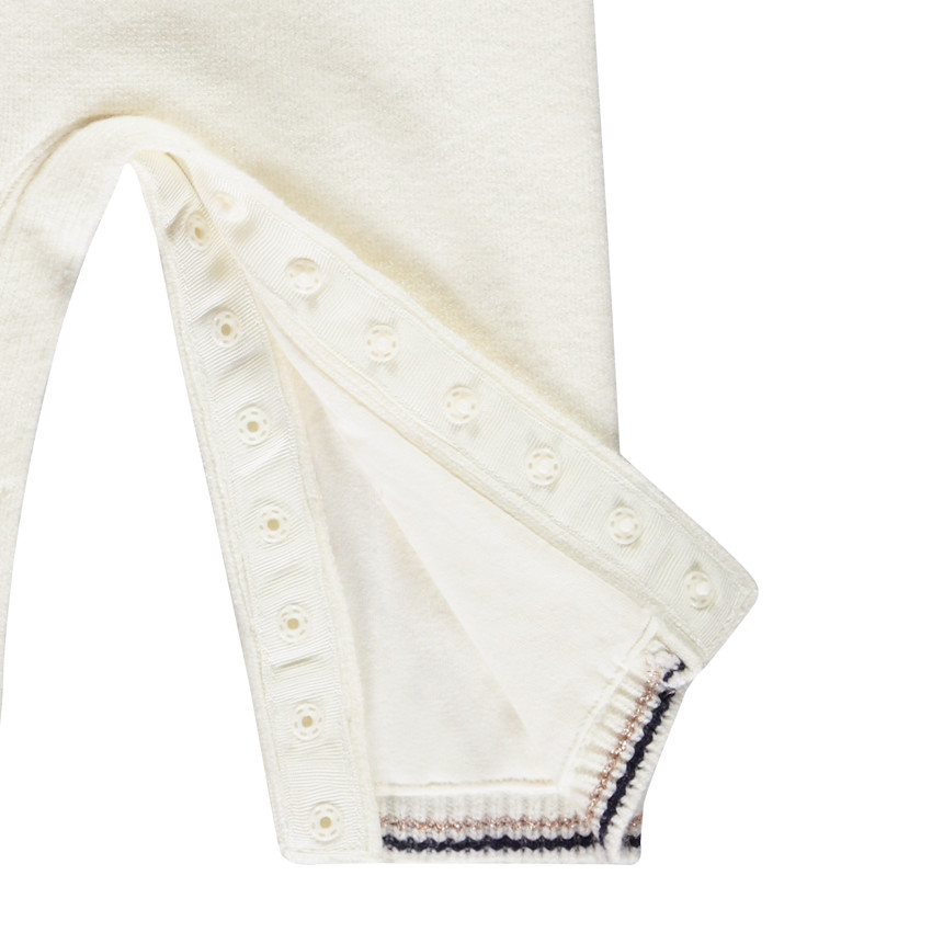 Combi μακρύ πλεκτή σε jacquard για bebe κορίτσι 