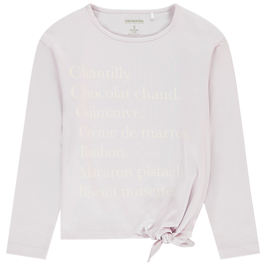 T-shirt manches longues noué en jersey pour fille Main T-shirt manches longues noué en jersey pour fille