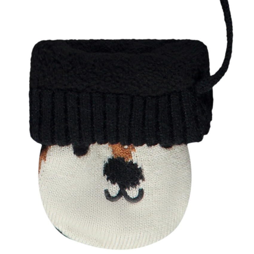 Γάντια πλεκτά αλεπούδες με επένδυση sherpa για bebe αγόρι 