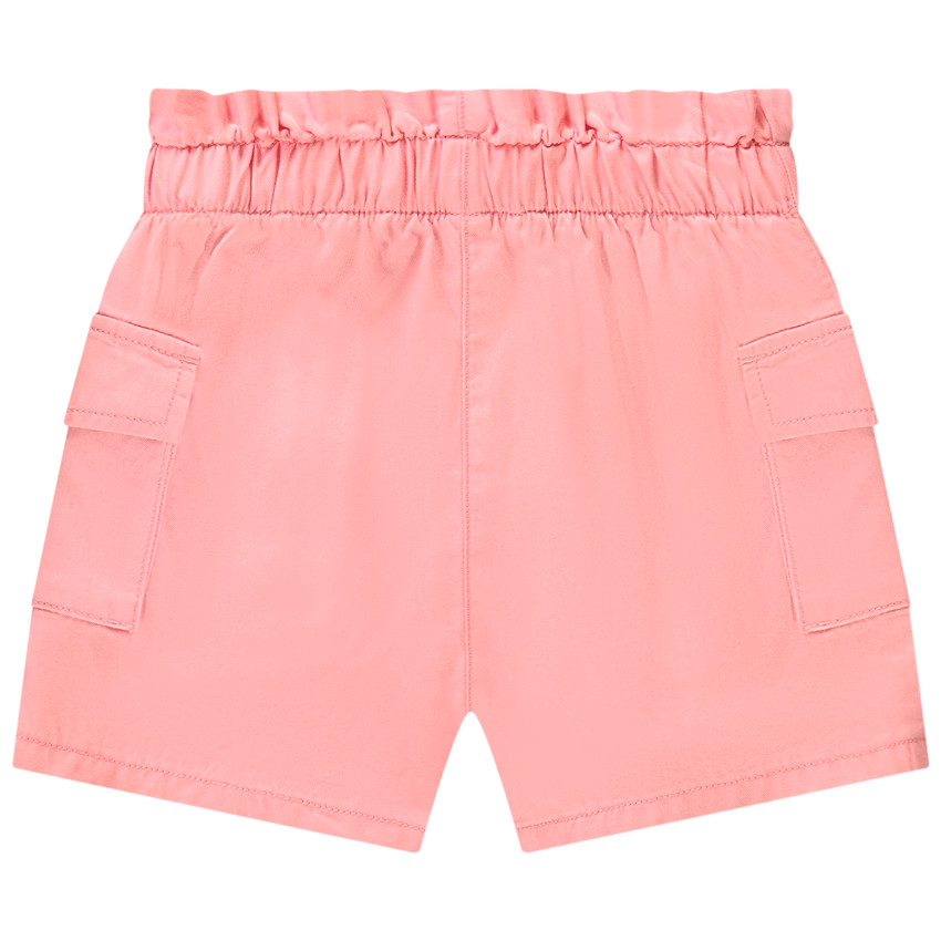 Σορτς μονόχρωμο υφασμάτινο με τσέπες για bebe κορίτσι 