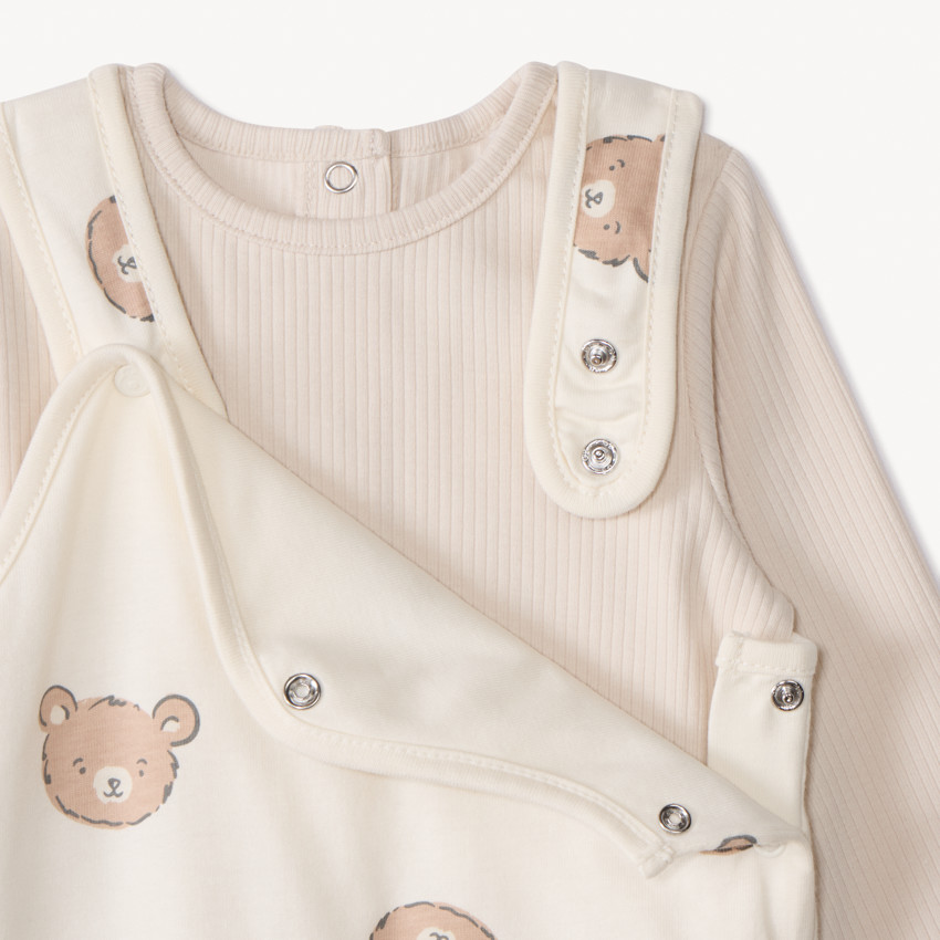 Σέτ 2 τμχ. με σαλοπέτα με σχέδιο αρκούδα για μωρό 