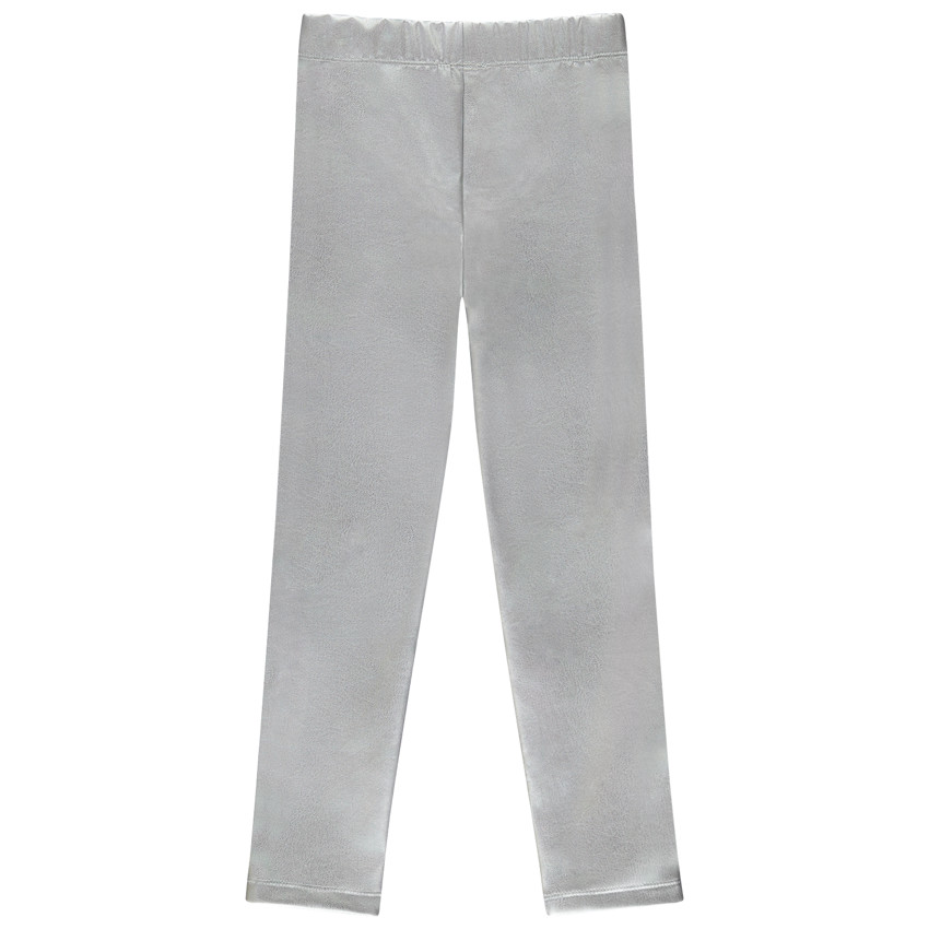 Λεγκινγκ ασημένιο από συνθετικό δέρμα για κορίτσι 