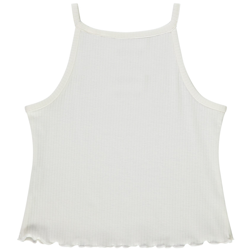 Αμάνικο μπλουζάκι με εφέ ριπ και κεντήματα για κορίτσι 