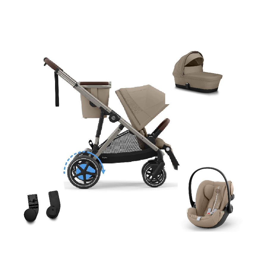 Σύστημα Ματαφορας Kit 3Σε1 Trio eGazelle S TPE BP/Almond Beige-beige (Cloud G i-Size Plus+Adapter CS Gazelle S+Gazelle S Cot) 