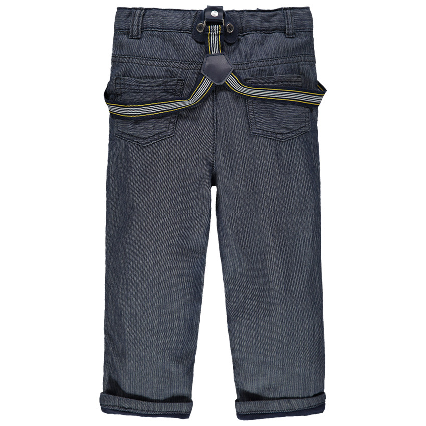 Υφασμάτινο παντελόνι με φαντεζί ύφανση και αφαιρούμενες ελαστικές τιράντες 