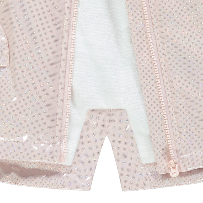 Parka à capuche scintillante doublée sherpa  