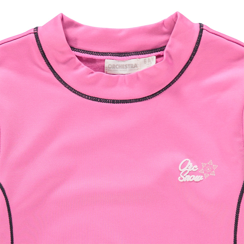 Ροζ μπλούζα του σκι με όρθιο λαιμό 