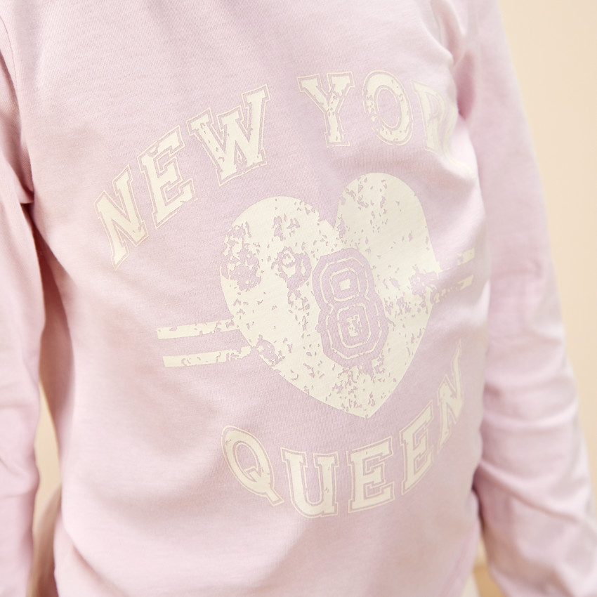 T-shirt μακρυμάνικο με φαντεζί σχέδιο για κορίτσι 